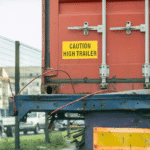 metal container in a logistics truck