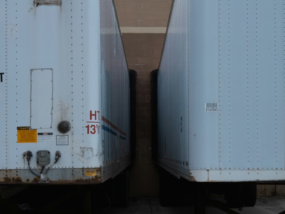 steel containers filled with logistics goods