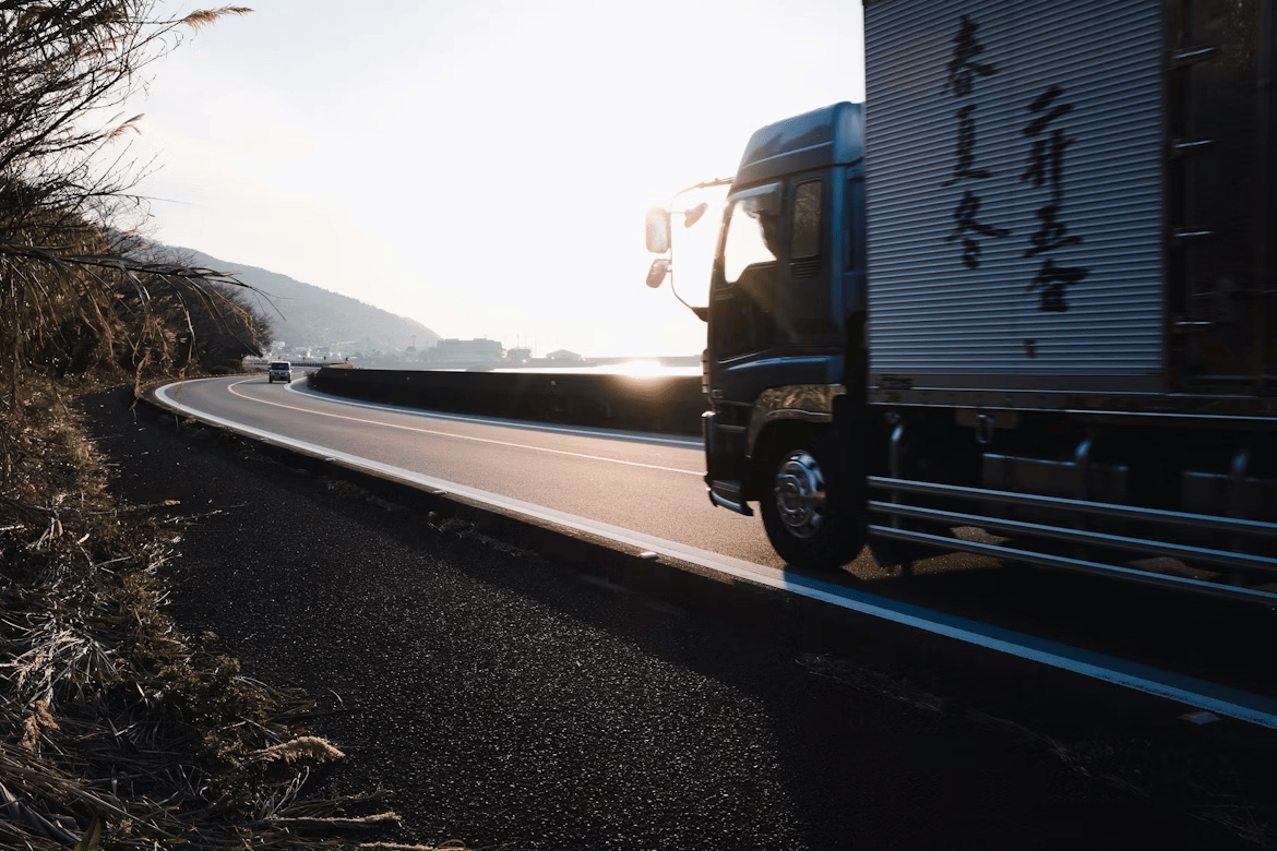 very big truck filled with gooods in supply chain