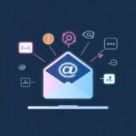 Digital concept showing targeted email reaching segmented audience with personalization icons